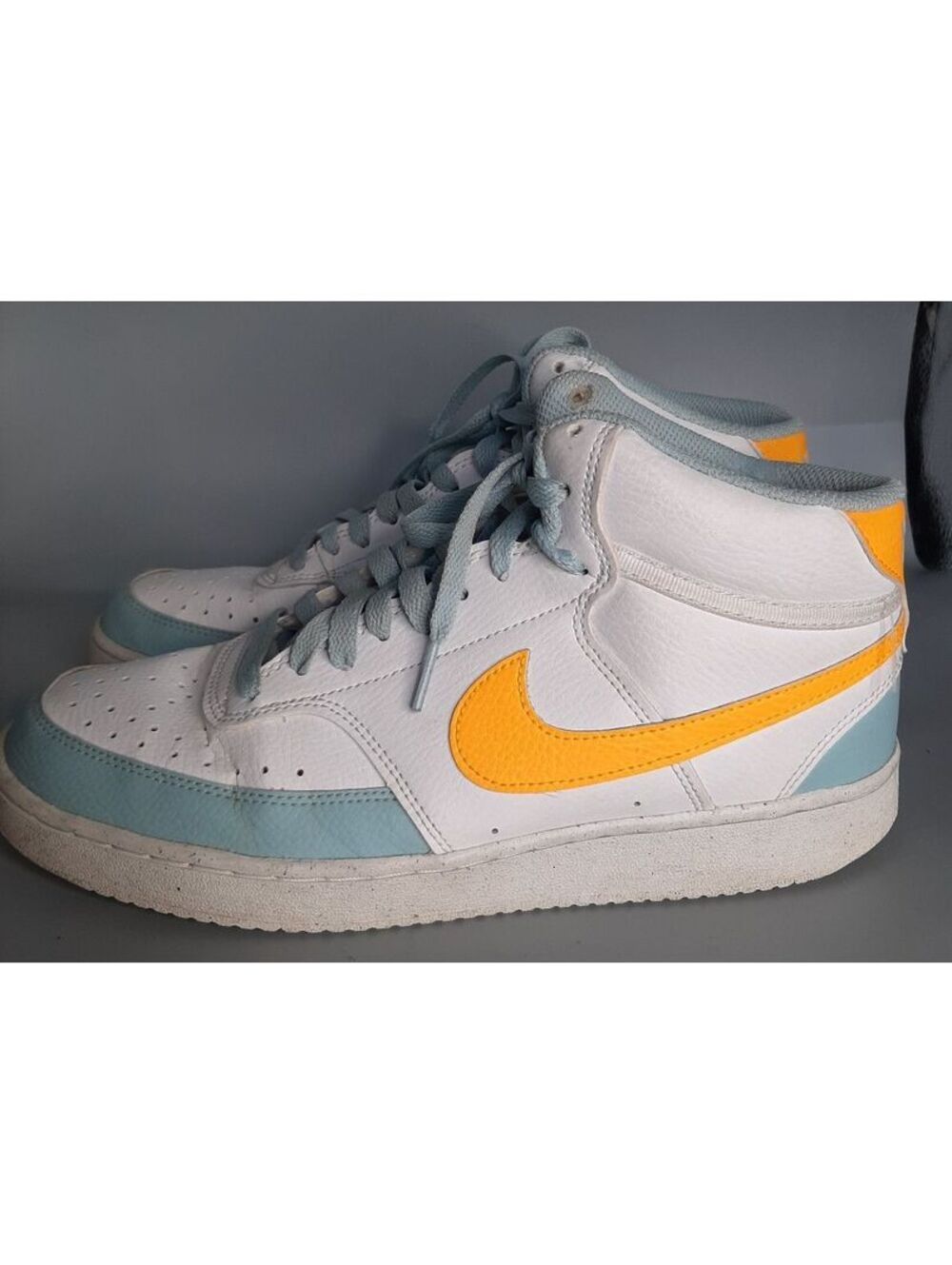 Nike Court Vision Mid Next Nature White Ocean Bliss sz. 9 Pre-Owned (FJ3998-100)